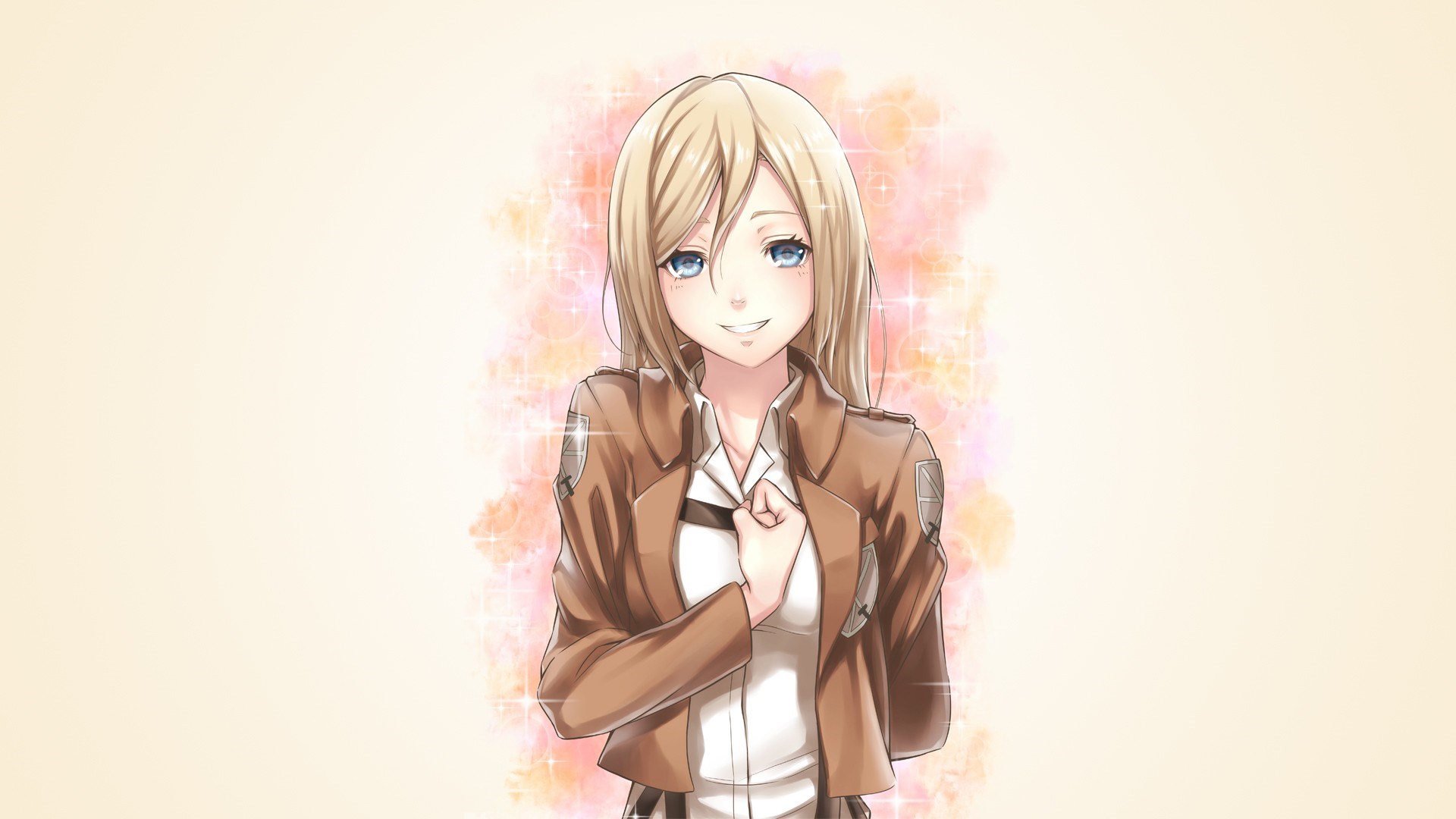 blonde anime girl smile