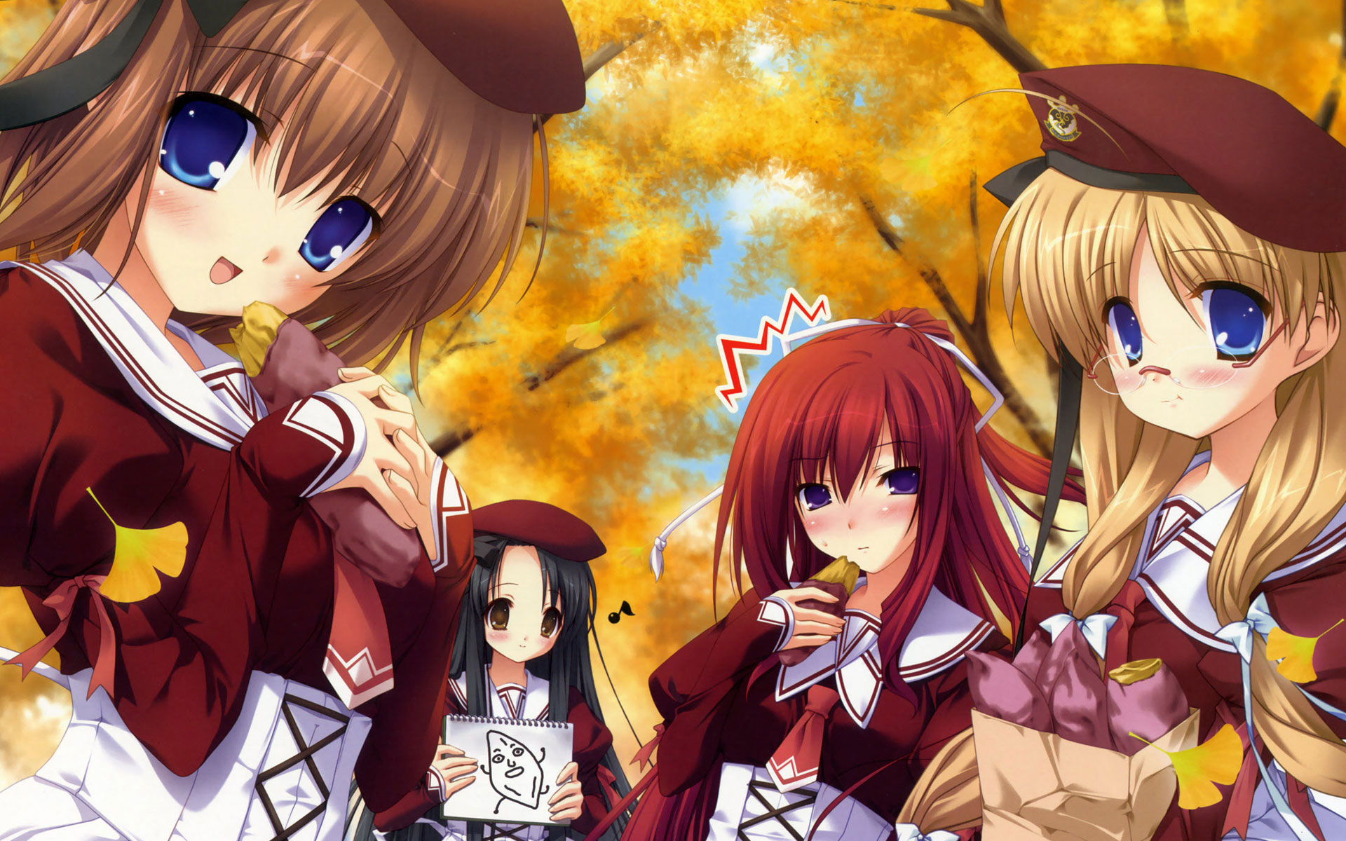 Four Anime Girls