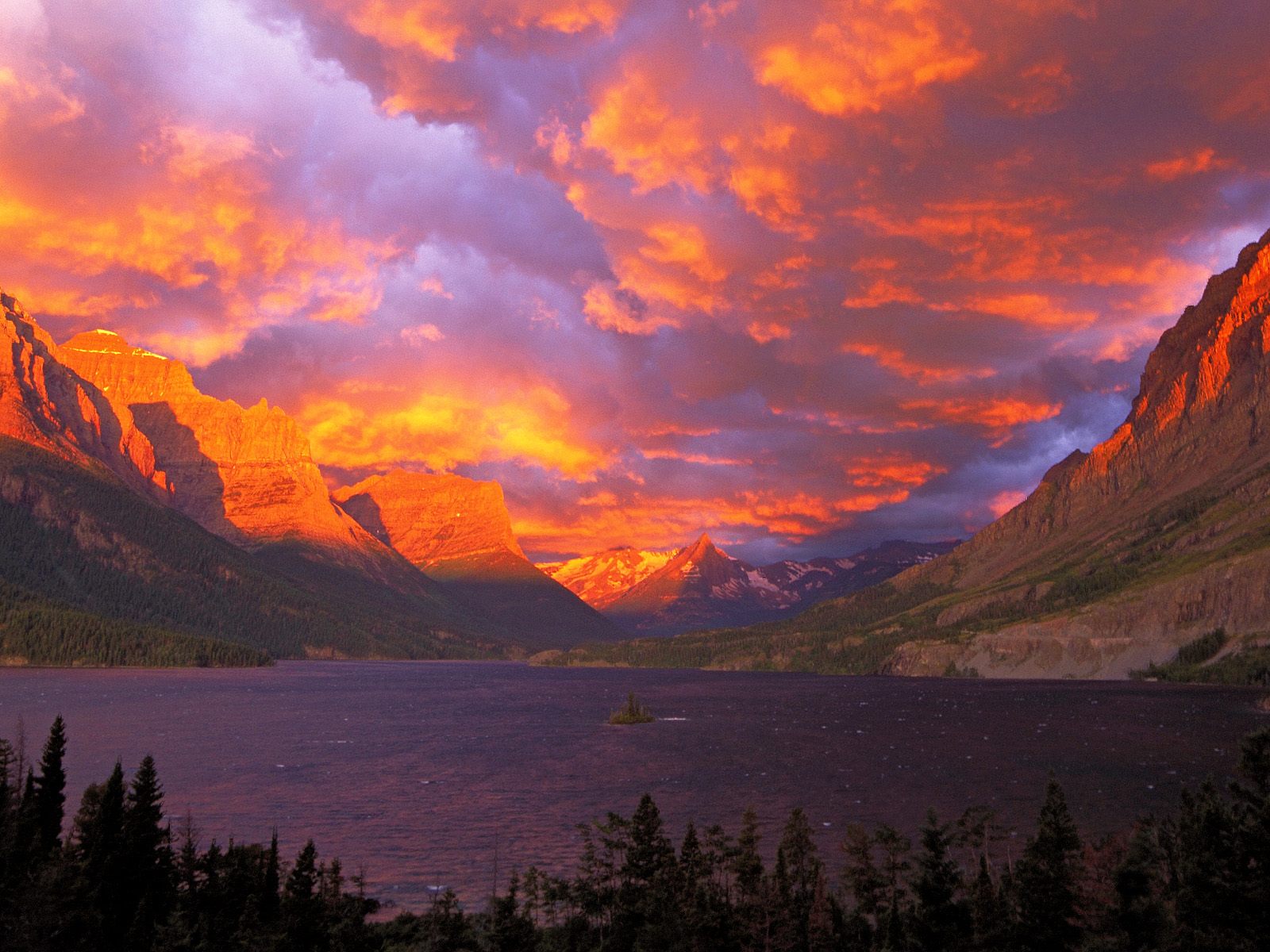 Sunrise Over St. Mary Lake, Glacier National Park, Montana