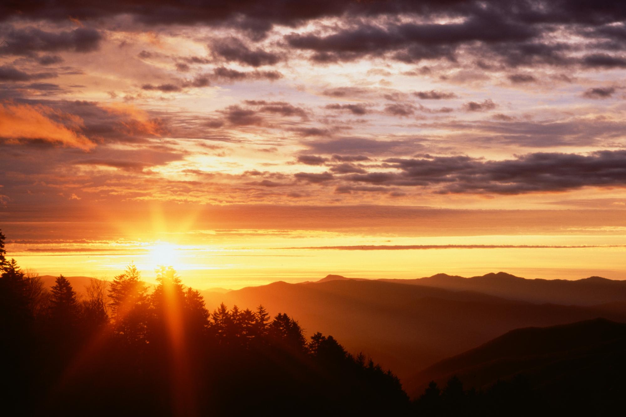 Sunrise from Newfound Gap, Great Smoky Mountains, Tennessee